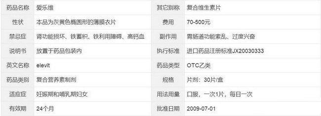 爱乐维（elevit）